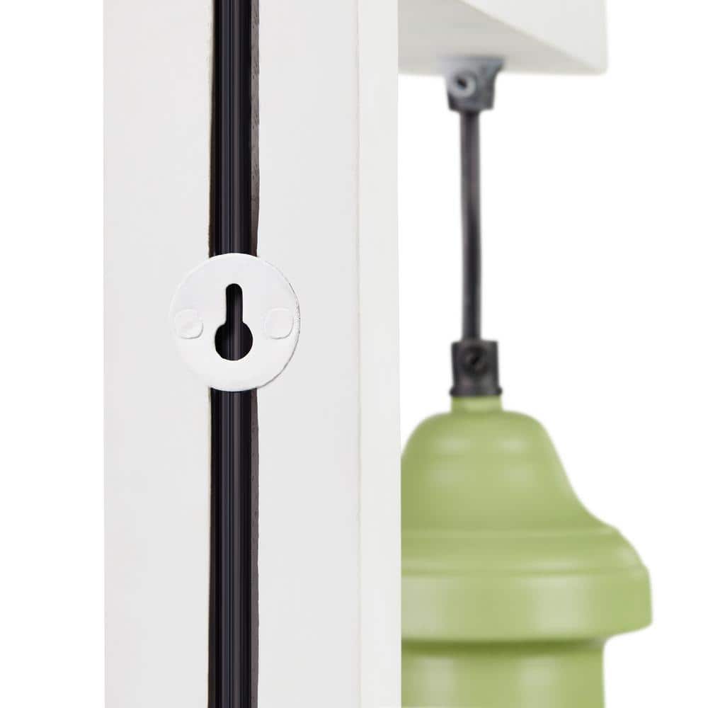 Green and White Industrial Plug-In Wall Sconce with Metal Dome Shade