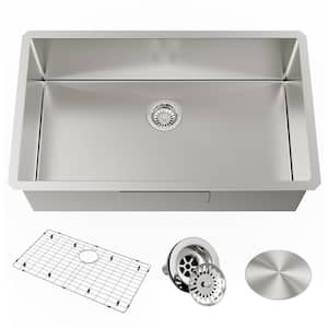 18 Gauge Stainless Steel 32in. Single Bowl Undermount Kitchen Sink with Accessories