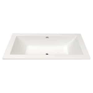 Farida 60 in. Acrylic Rectangular Drop-in Bathtub with Reversible Drain in White