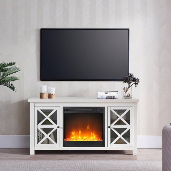 Meyer Cross Colton 47 75 In White Tv, Tv Stand With Fireplace White Contemporary
