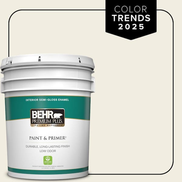 BEHR PREMIUM PLUS 5 gal. Designer Collection #DC-003 Blank Canvas Semi-Gloss Enamel Low Odor Interior Paint & Primer