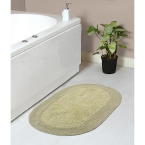 Double Ruffle Collection 100% Cotton Bath Rugs Set, 21x34 Rectangle, Sage