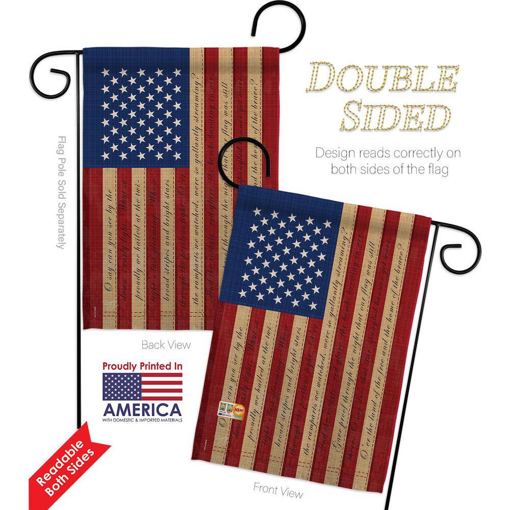 Patriotic Star Spangled Banner Polyester Garden Flag 13 x 18.5 Inch