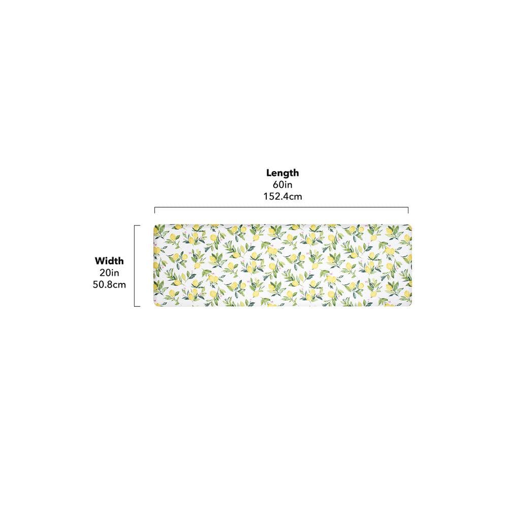 Limon Yellow and White Anti-Fatigue Comfort Mat, 60in x 20in