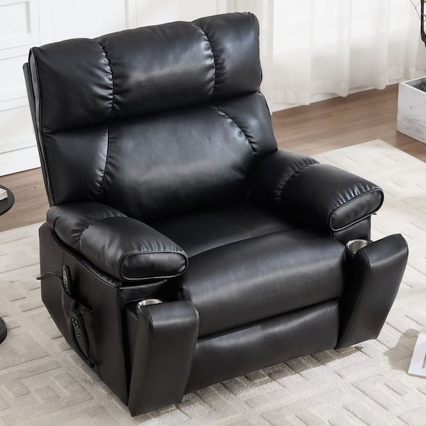 aisword Black Oversized Dual Motor Genuine Leather Power Lift