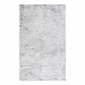 Acer Blue 7 ft. 6 in. x 9 ft. 6 in. Transitional Abstract Polyester Area Rug