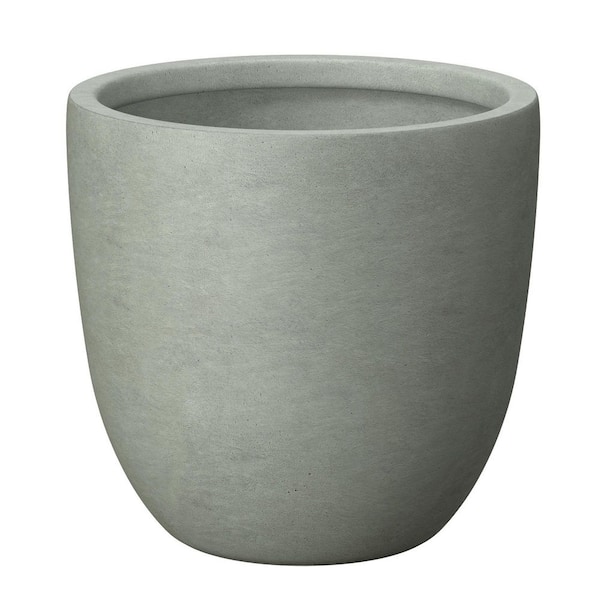 18 in. Large Sage Gray Concrete Round Planter / Pot with Drainage Holes