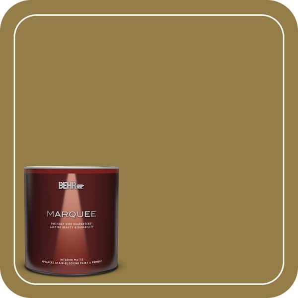 BEHR MARQUEE 1 qt. #360F-6 Raked Leaves Matte Interior Paint & Primer