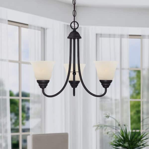 Designers Fountain Kendall 3-Light Oil Rubbed Bronze Transitional Classic Chandelier for Dining Areas with No Bulbs Included