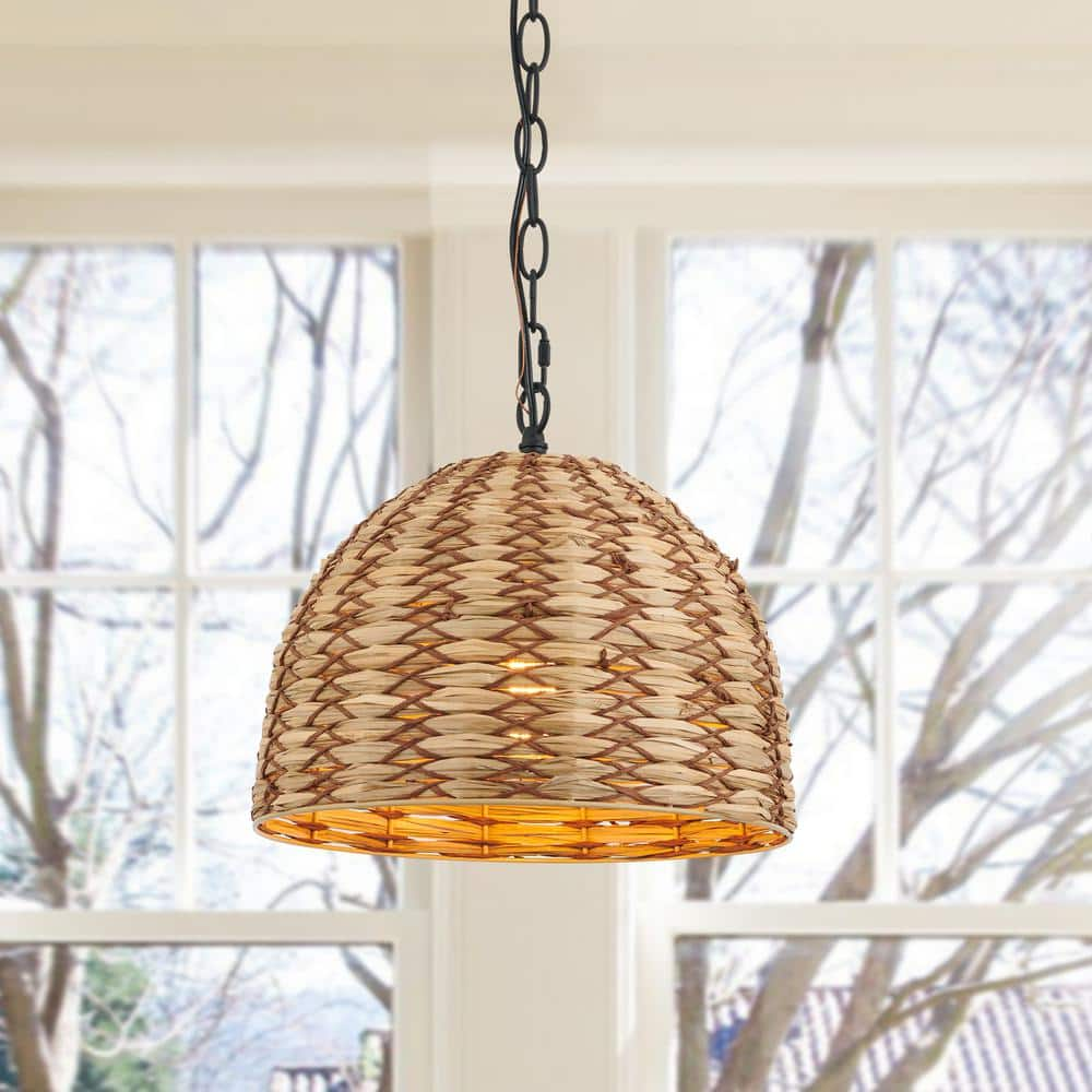 pasentel Farmhouse 1-Light Black Island Cage Design Pendant Light with ...