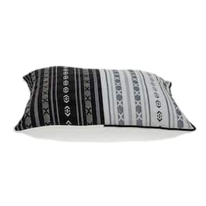 Jordan Black and White Abstract Cotton 5 in. x 20 in. Throw Pillow