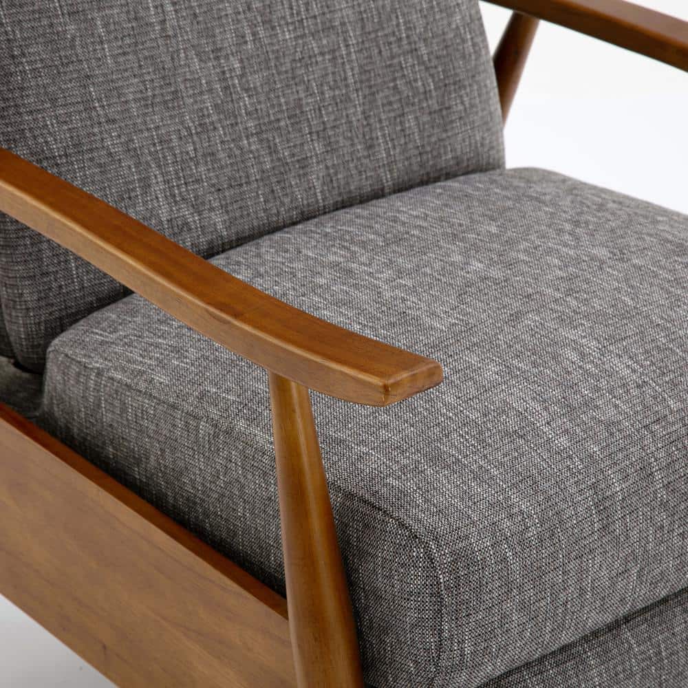Terni Ashen Grey Performance Fabric Mid-Century Modern Recliner
