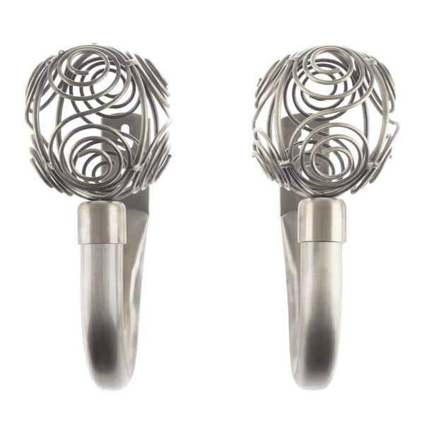 Lavish Home Hollow Circle Holdback Pair in Pewter