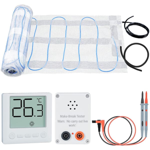 BOZTIY 100 Sq.ft. Floor Heating Mat Kit Electric Radiant Floor Heating System for Under Tile Heated Floor Mat