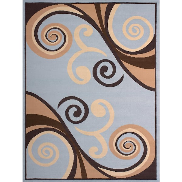  Billow Blue 5 ft. x 7 ft. Indoor Area Rug