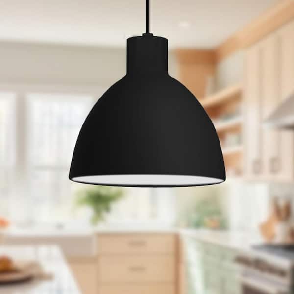 KUZCO Chroma 9 in. 1 Light 11-Watt Black Integrated LED Pendant