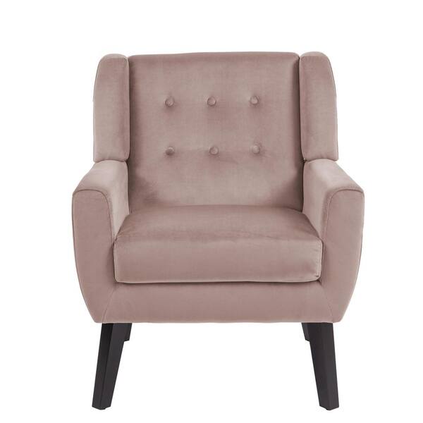 Uixe Skin Pink Velvet Upholstery Arm Chair (Set of 1) SF0003