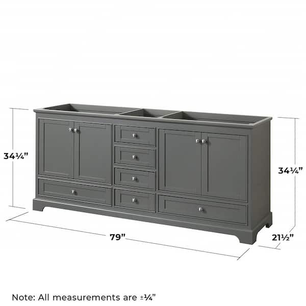 Deborah 79 in. W x 21.625 in. D Vanity Cabinet in White Deborah 79 in. W x 21.625 in. D Vanity Cabinet in White