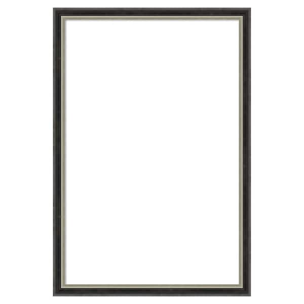 Amanti Art Theo Black Silver Narrow 13 in. x 19 in. Wood Framed Dry Erase Magnetic Memo Board