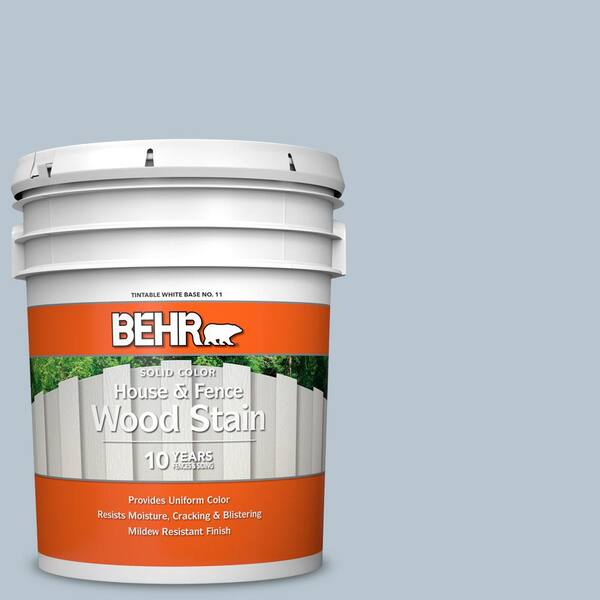 BEHR 5 gal. #560E-3 Silver Strand Solid Color House and Fence Exterior Wood Stain