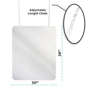30 in. x 36 in. x 0.18 in. Clear Acrylic Sheet Hanging Protective Sneeze Guard