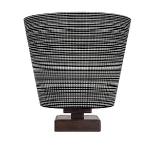 Quincy 10 in. Dark Granite Accent Lamp with Glass Shade