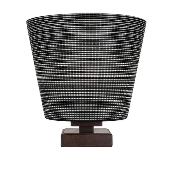 Unbranded Quincy 10 in. Dark Granite Accent Lamp with Glass Shade