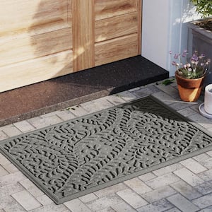 Waterhog Boxwood Medium Gray 23 in. x 35 in. PET Polyester Indoor Outdoor Doormat