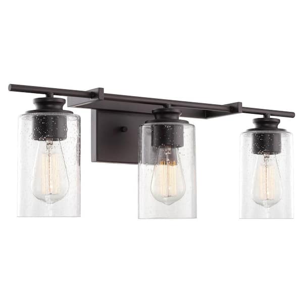 Kira Home Graham 23.5 in. 3-Lights Oil Rubbed Bronze Modern Bathroom Vanity Light