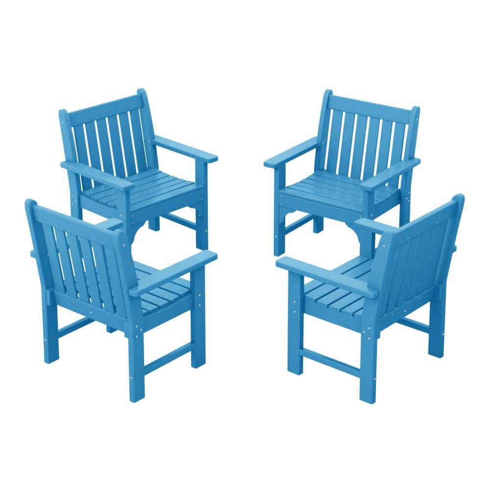 Laguna Outdoor Patio HDPE All Weather Fade Resistant Casual Garden Arm Chairs in Pacific Blue, Set of 4 Lounge Chairs price history on PriceWatchPro