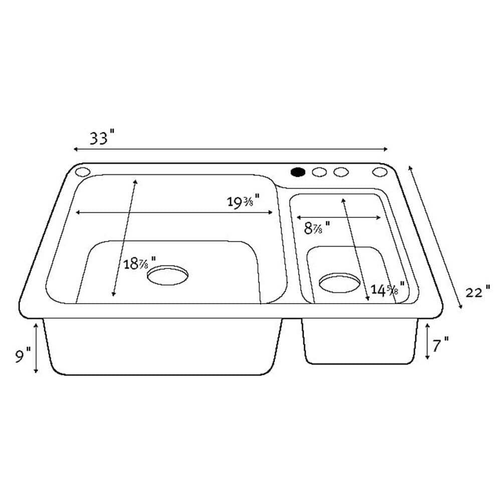 33'' Bone Matte Solid Surface Double Bowl Kitchen Sink
