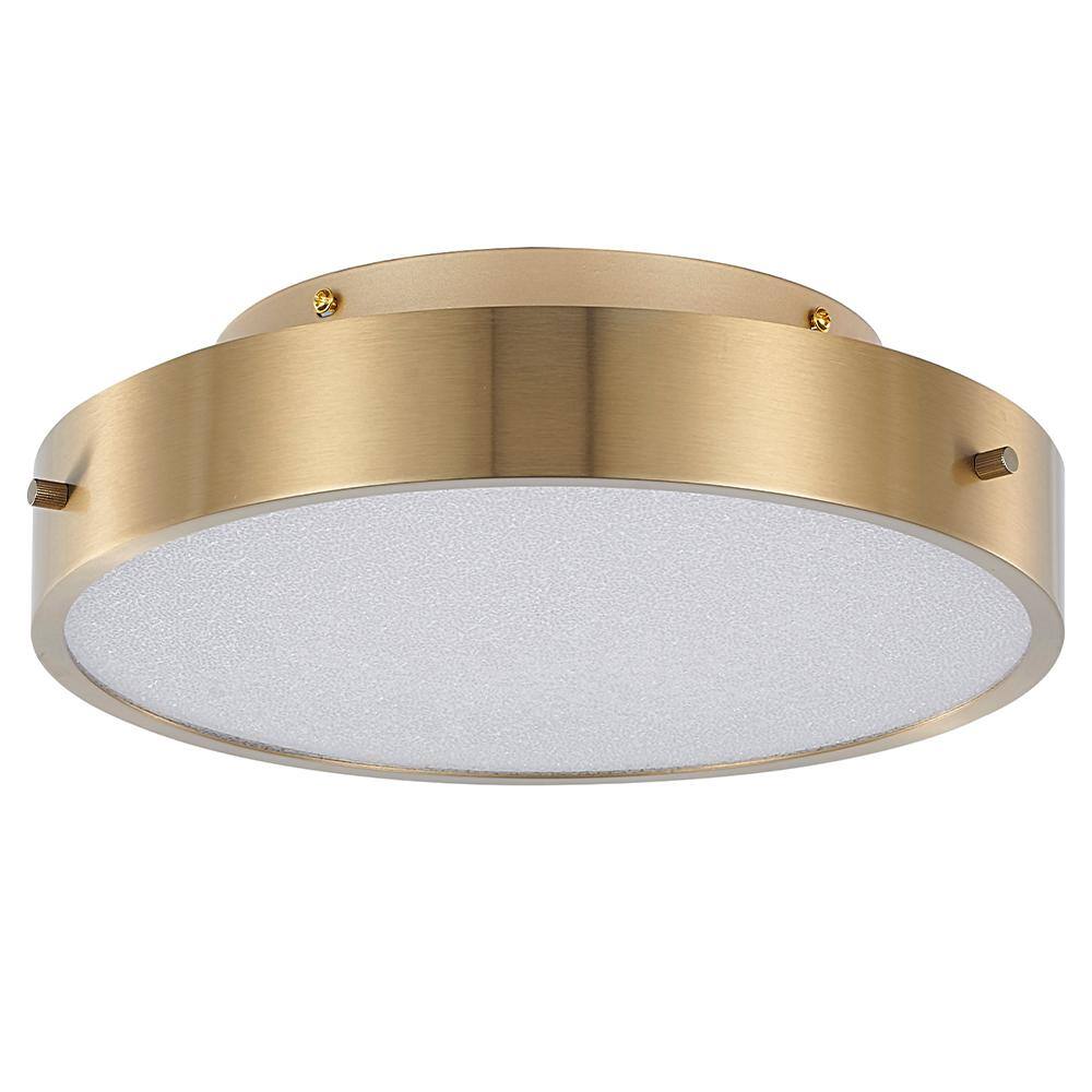 Bethel 12" Square Brass LED Flush Mount with Beaded Acrylic Diffuser