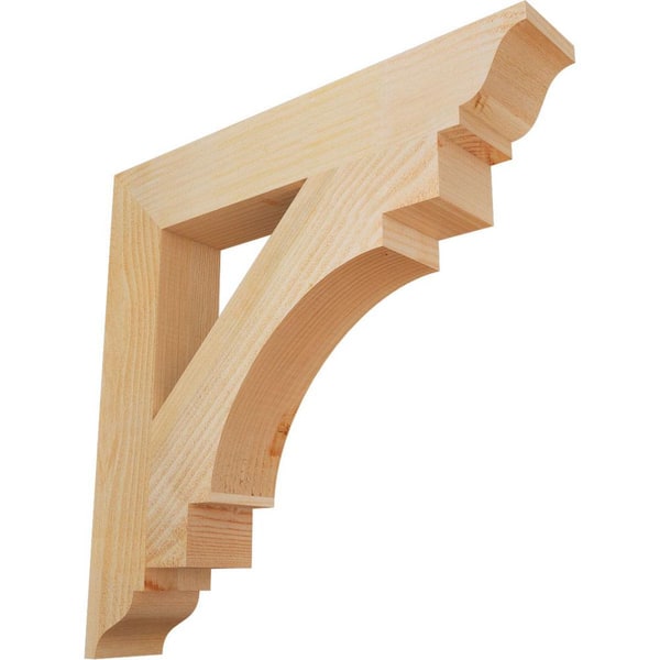 Ekena Millwork 4 in. x 24 in. x 24 in. Douglas Fir Merced Traditional Rough Sawn Bracket