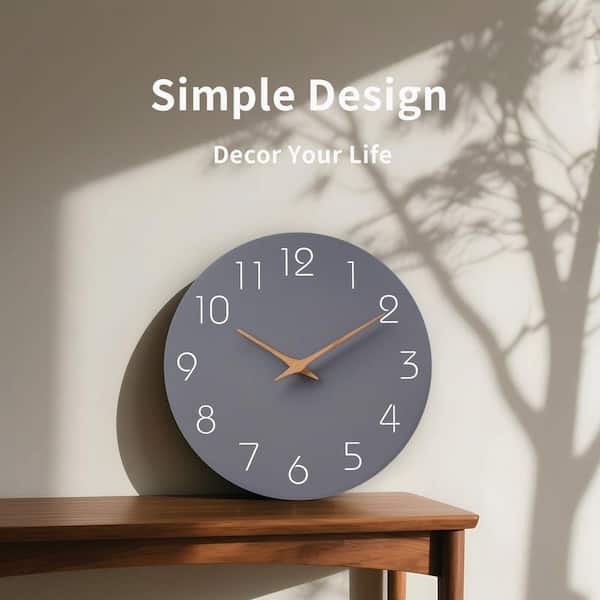14 in x 14 in Wall Clock Silent Non Ticking Battery Operated