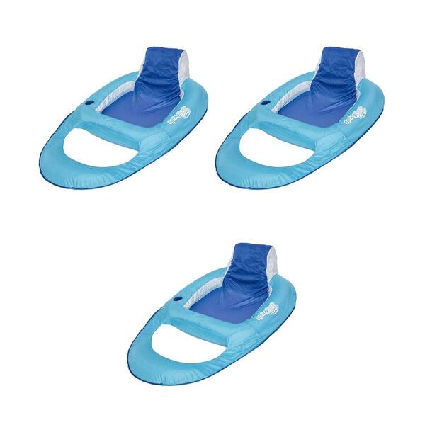 SwimWays Blue Swimming Pool Spring Float Water Recliner with Headrest (3-Pack)