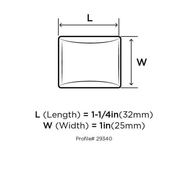 Gunmetal Rectangular Transitional Cabinet Knob with Mounting Hardware