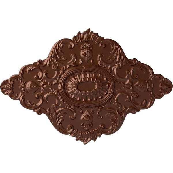 Ekena Millwork 42-3/4 in. W x 28-7/8 in. H x 1 in. Ashford Urethane Ceiling Medallion, Copper Penny