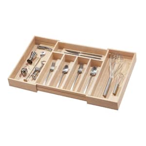 Expandable Wood Cutlery Tray 2.5 in. x 13.6 in. x 15 in. Natural