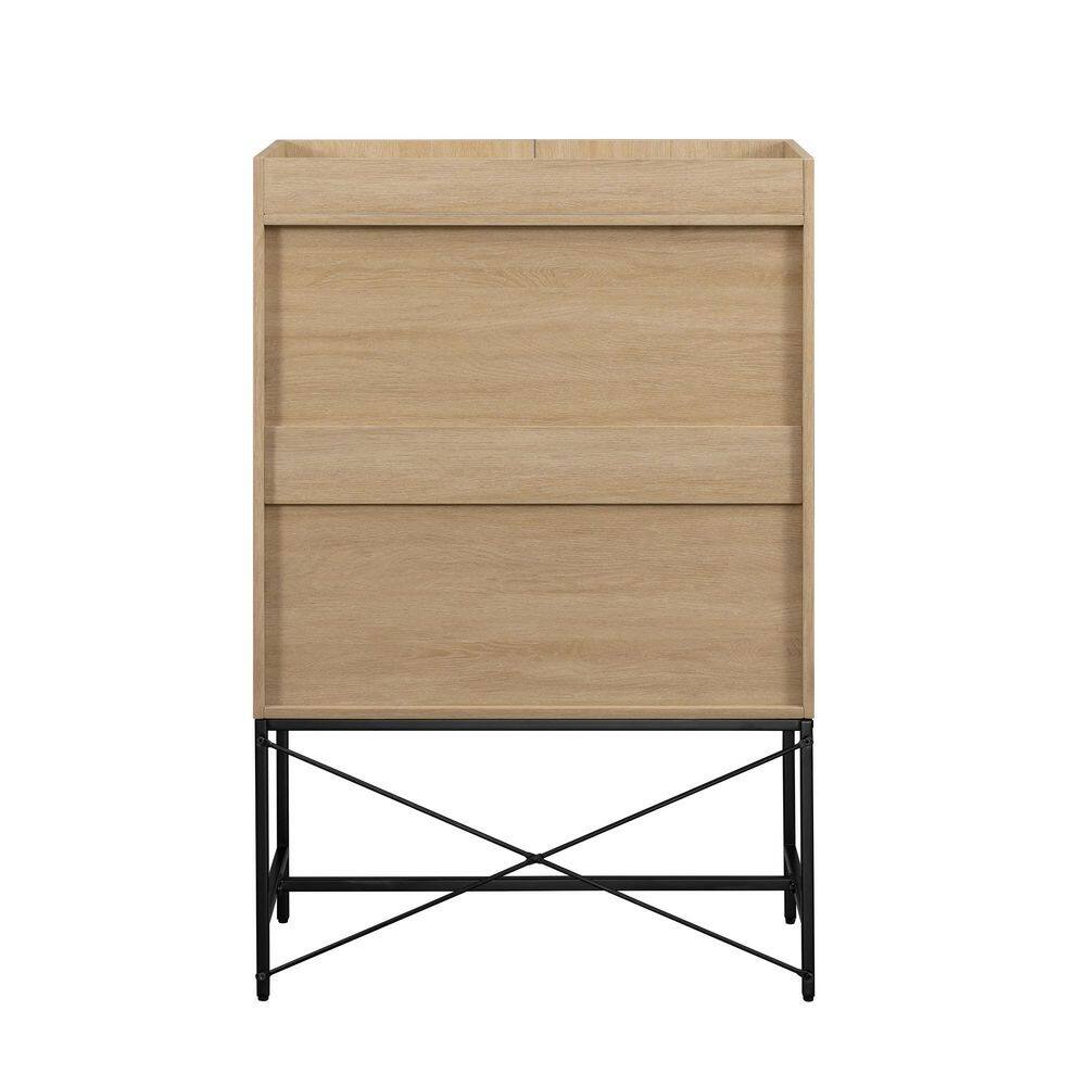 Coastal Oak Tall 2-Door Accent Cabinet with Adjustable Shelves
