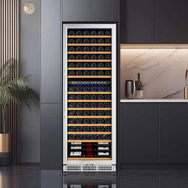 SIMZLIFE 24 in. Dual Zone 160-Wine Bottles and 48-Cans