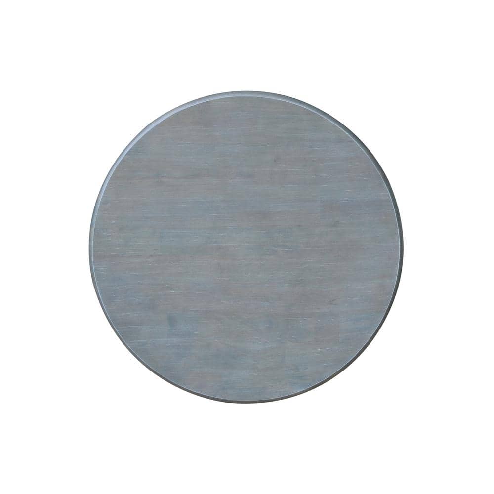 Heather Gray & White Round Wood Counter Height Dining Set