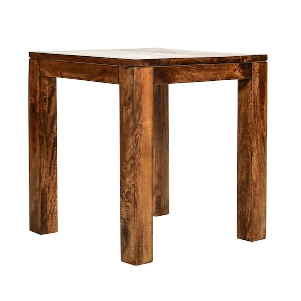 East At Main Parsons 20 in. Walnut Brown Standard Square Mango Wood End Table