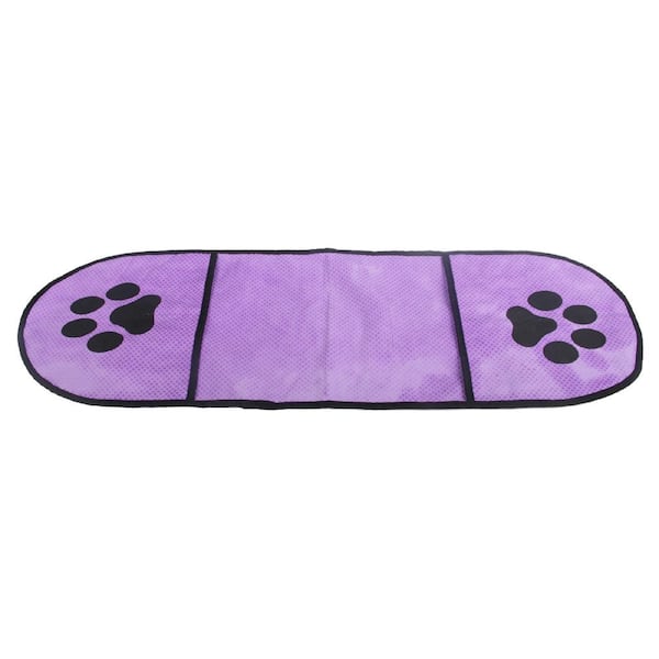PET LIFE Dry-Aid Hand Inserted Bathing and Grooming Quick-Drying Microfiber Pet Towel Purple