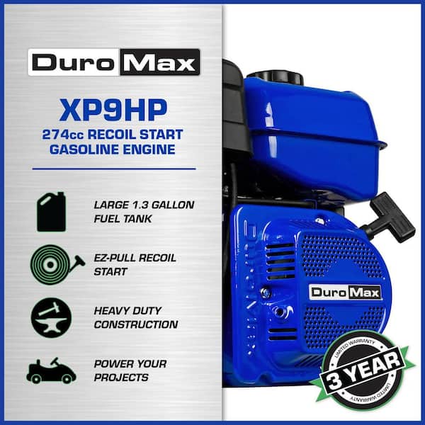 274cc 1 in. Gasoline Multi-Purpose Horizontal Key Shaft Recoil Start Portable Engine 50-State