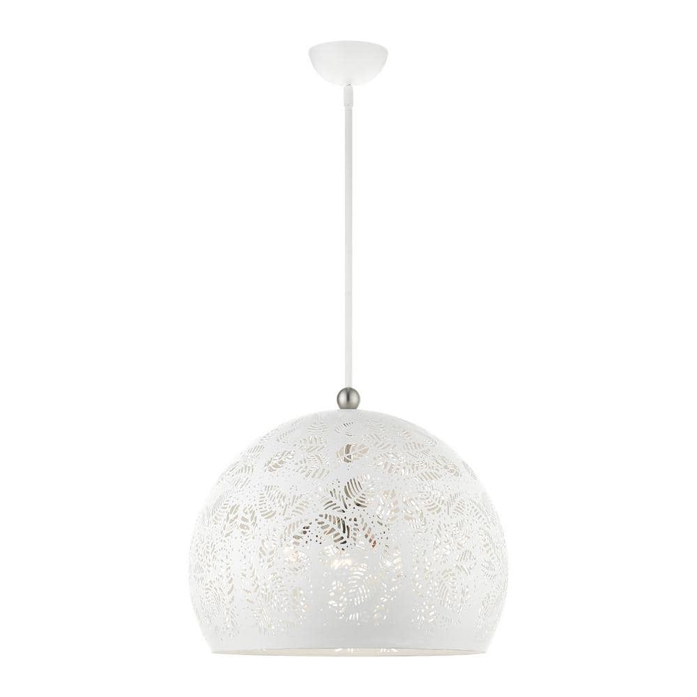 Allenworth 3-Light White with Brushed Nickel Accents Pendant price history on PriceWatchPro