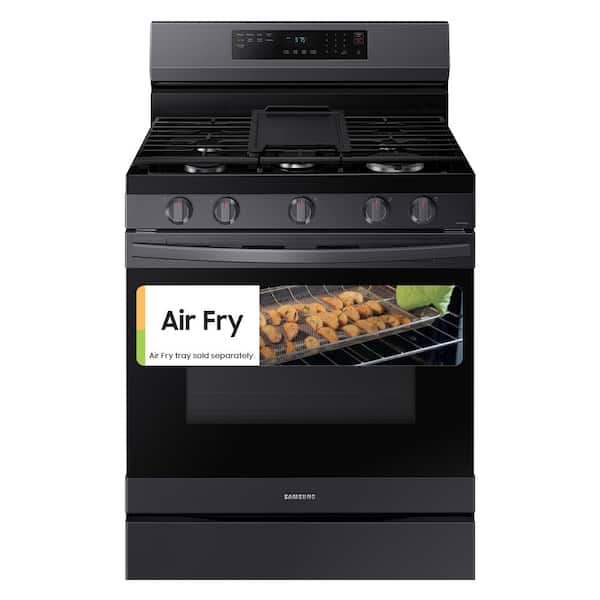 Samsung 6 cu. ft. Smart Wi-Fi Enabled Convection Gas Range with No Preheat AirFry in Black Stainless Steel