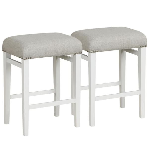 Costway 24 5 In Gray Backless Wood Bar Stool Counter Height Kitchen   Gray White Costway Bar Stools Jv10856gr 24 64 600 