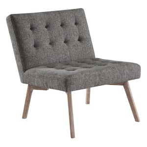 Side Chair in Charcoal Grey Fabric and Grey Wash Legs