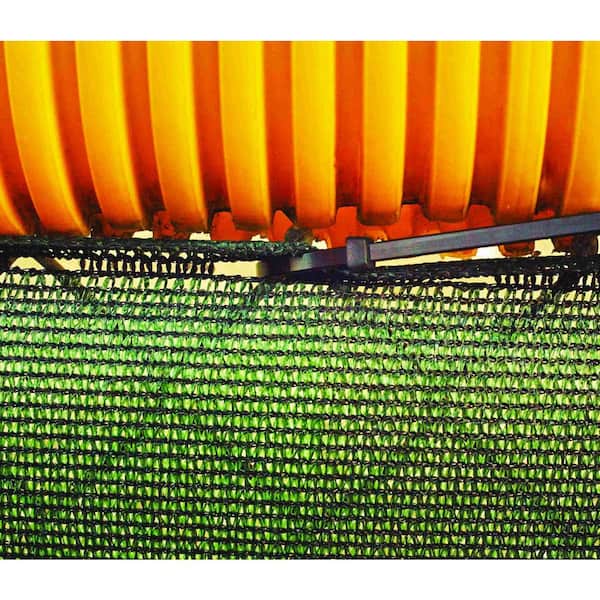 92 in. x 50 ft. Green Mesh Fabric Privacy Fence Screen with Integrated Button Hole