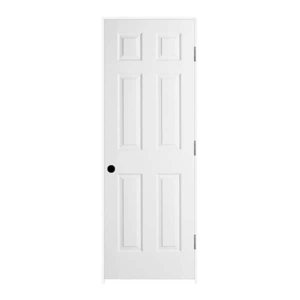 JELD-WEN 28 in. x 80 in. Colonist Primed Left-Hand Textured Solid Core Molded Composite MDF Single Prehung Interior Door